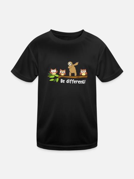 Be Different Sloth Be You Autism Awareness Sloth - Kinder Funktions-T-Shirt - Schwarz - Vorne