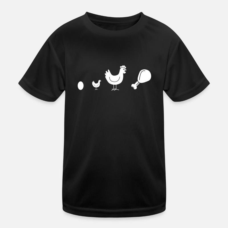 Brathähnchen Evolution - Kinder Funktions-T-Shirt - Schwarz