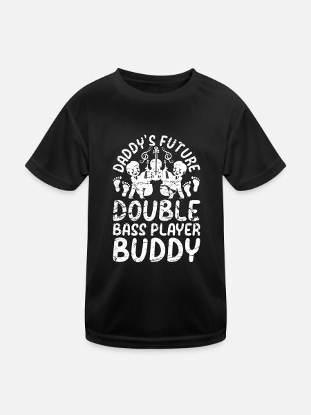 Daddy's Future Double Bass Player Buddy - Double B - Kids Functional T-Shirt - black - Front