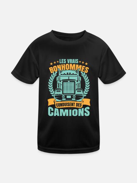 Camion Humour Chauffeur Poids Lourd - T-shirt sport Enfant - noir - Devant