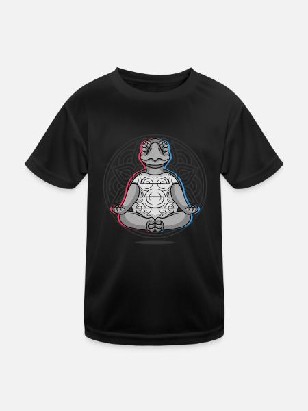 Yoga Tortue Tortues Yoga - T-shirt sport Enfant - noir - Devant