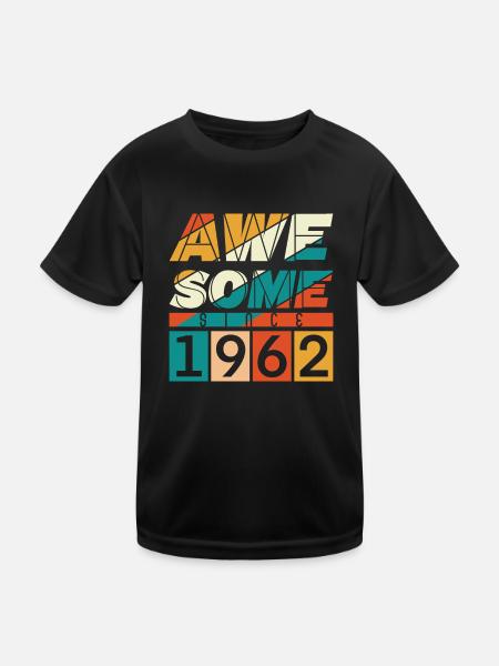 1962 Anniversaire Naissance Année de naissance millésime - T-shirt sport Enfant - noir - Devant