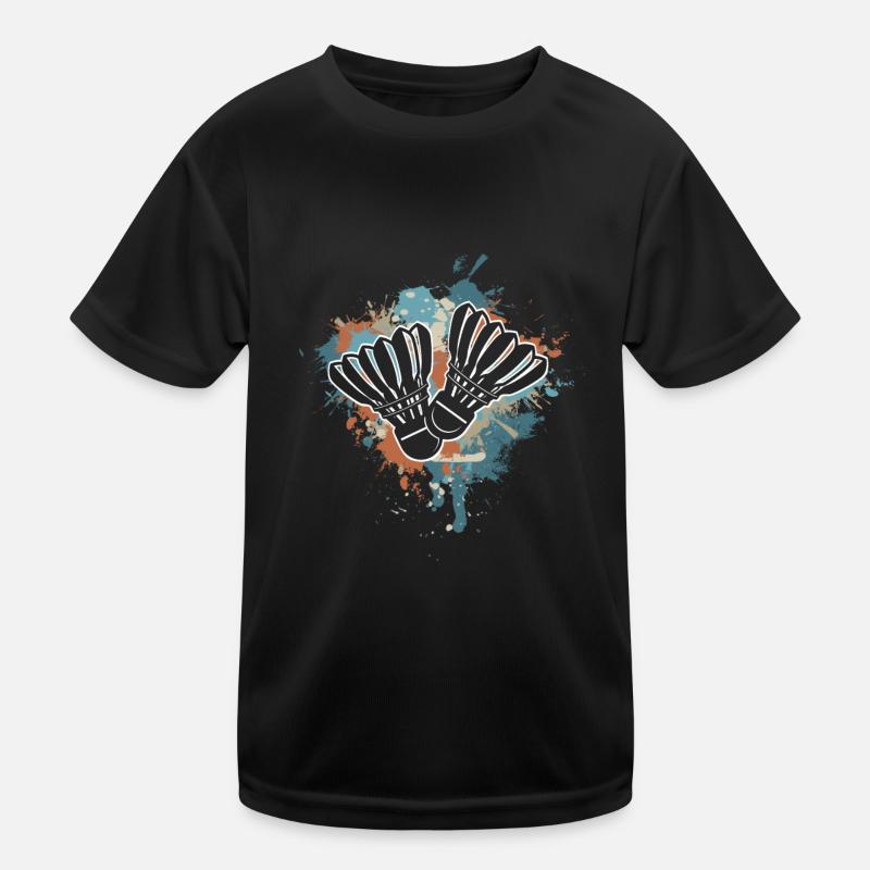 Badminton - Kinder Funktions-T-Shirt - Schwarz