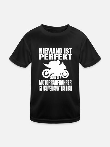 Motorrad Motorcross Motorradfan Motorradfahrer - Kinder Funktions-T-Shirt - Schwarz - Vorne