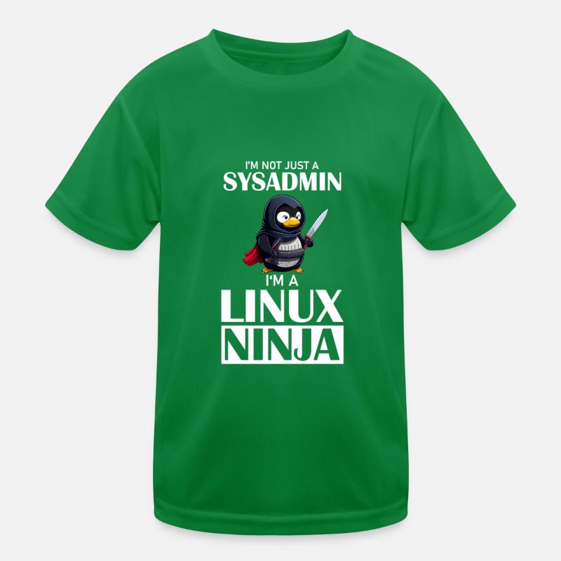 Linux Ninja I'm not a SysAdmin Tux Ninja Wizzard Kinder Funktions-T-Shirt