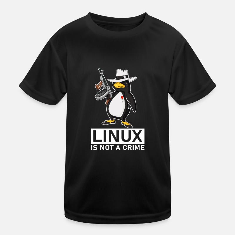 Linux is Not A Crime Linux Tux Penguin Kinder Funktions-T-Shirt