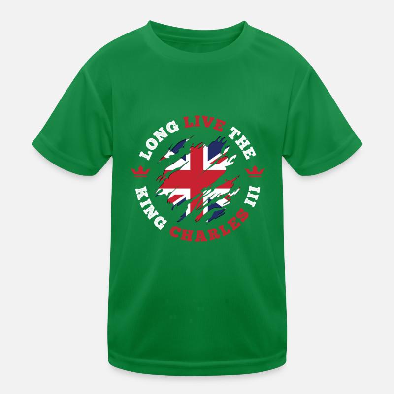 King Charles 3rd British Flag Coronation Kids Functional T-Shirt