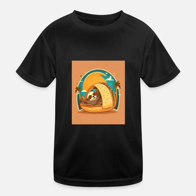 Sloth Sleeping In Taco Funny Sloth Taco Lover Kinder Funktions-T-Shirt