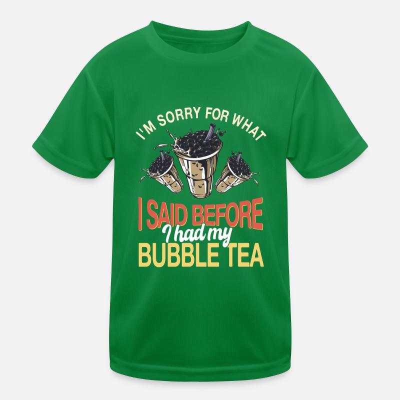 Funny Bubble Tea Saying Kids Functional T-Shirt