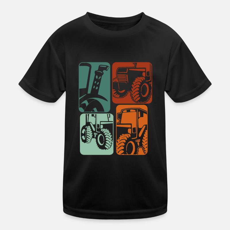 Tractor Retro Tractor Driver Tractor Kids Functional T-Shirt