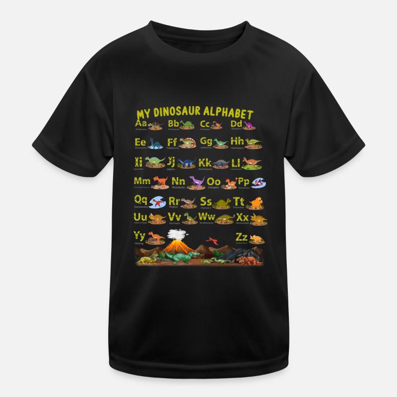 My Dinosaur Lovers ABC Kids Dino Alphabet Kids Functional T-Shirt