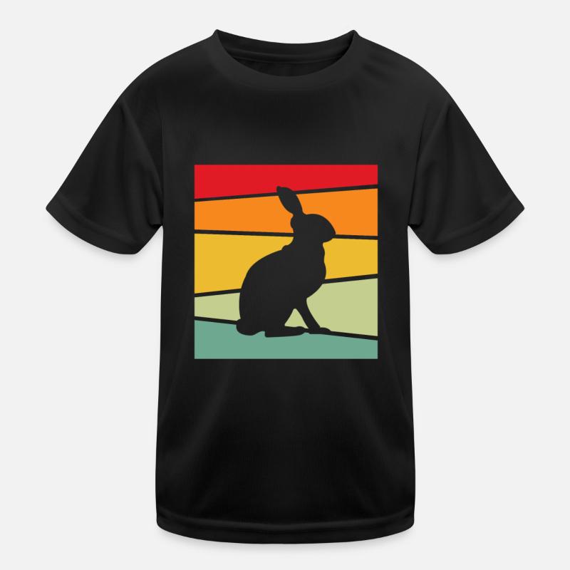 Hase Retro Kinder Funktions-T-Shirt