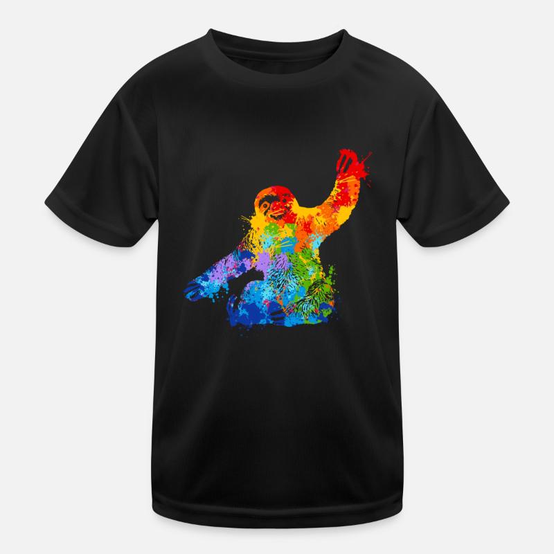 Sloth Splash Art Animal Lover Kids Functional T-Shirt