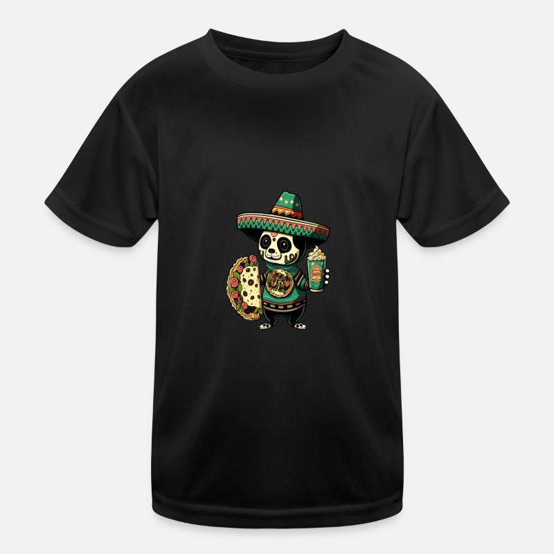 Panda mignon mangeant des tacos Panda mexicain Taco ours T-shirt sport Enfant