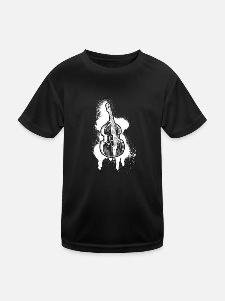 Double bass Double bass player Double bass player - Kids Functional T-Shirt - black - Front
