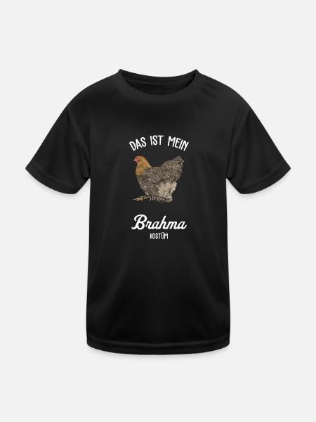 Brahma Hühner I Chicken Geflügel Motiv für - Kinder Funktions-T-Shirt - Schwarz - Vorne