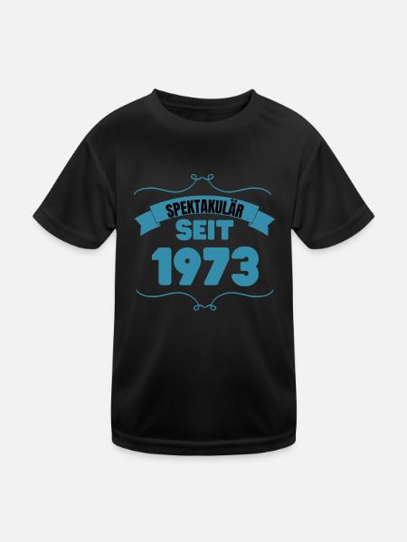 50. Geburtstag Geschenk Spektakulär seit 1973 - Kinder Funktions-T-Shirt - Schwarz - Vorne