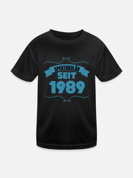 35. Geburtstag Geschenk Spektakulär seit 1988 - Kinder Funktions-T-Shirt - Schwarz - Vorne