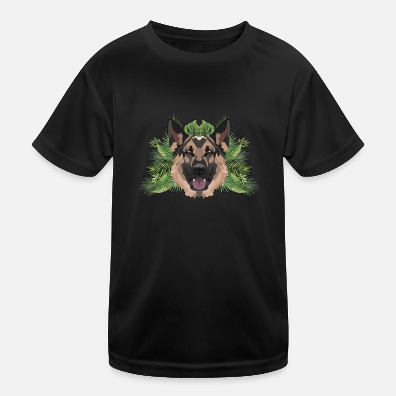 Tropical Deutscher Schäferhund Kinder Funktions-T-Shirt