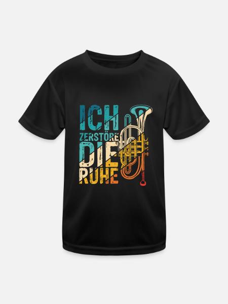 Ich Zerstöre Die Ruhe - Trompete Musik Spruch Musi - Kinder Funktions-T-Shirt - Schwarz - Vorne