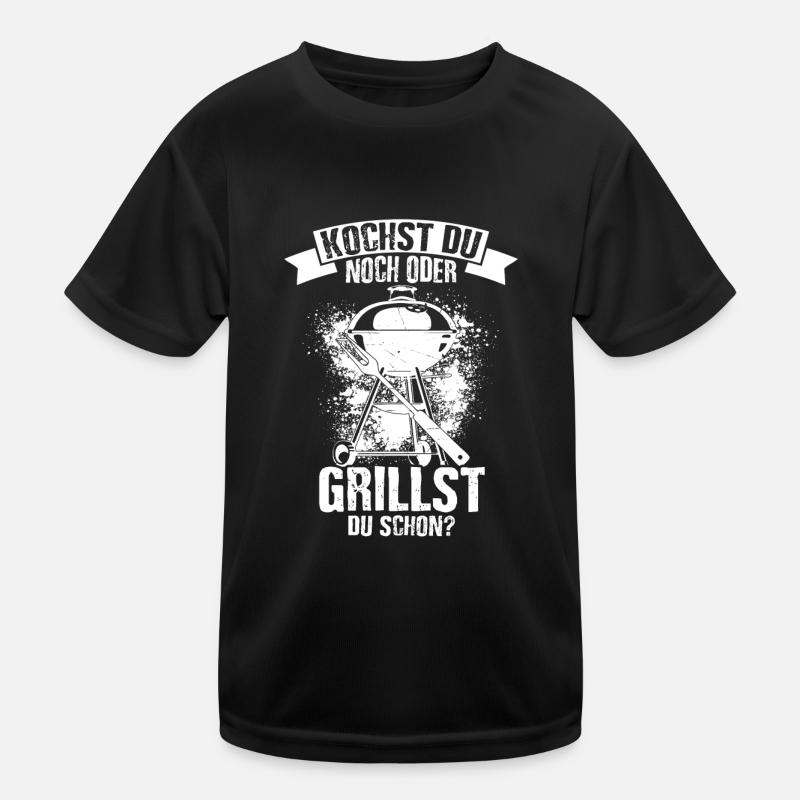 Kochst Du Noch Oder Grillst Du Schon? Grillzange F Kinder Funktions-T-Shirt