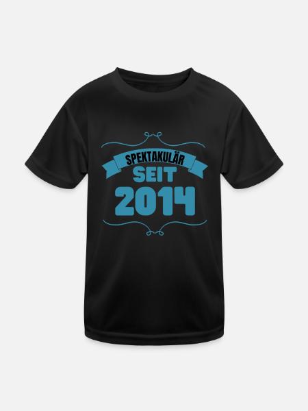 9. Geburtstag Geschenk Spektakulär seit 2014 - Kinder Funktions-T-Shirt - Schwarz - Vorne