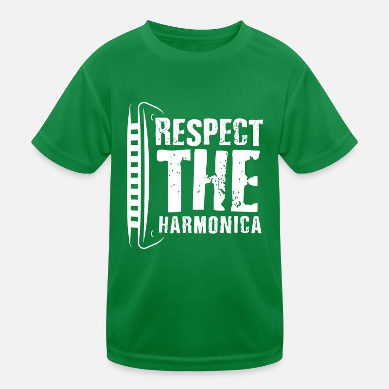 Harmonica player, Unny harmonica Kids Functional T-Shirt