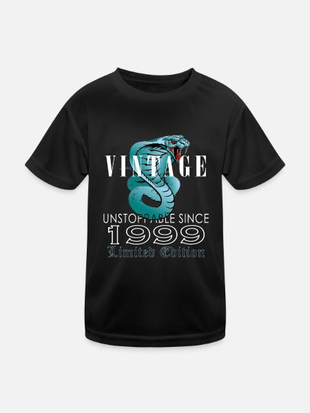 1999 Vintage 24 Jahre Limited Edition - Kinder Funktions-T-Shirt - Schwarz