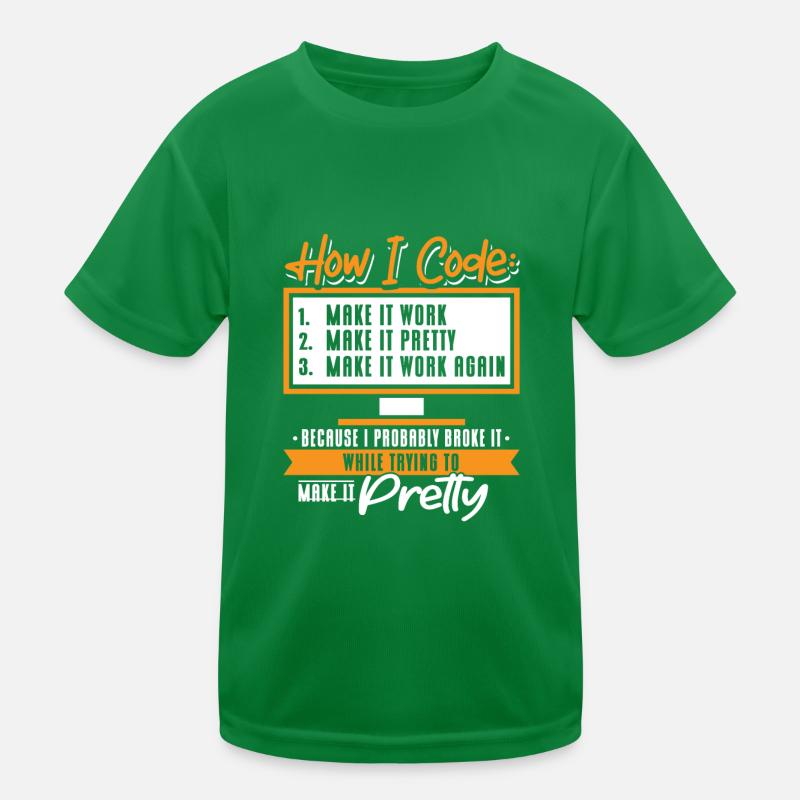 How I Code Kinder Funktions-T-Shirt