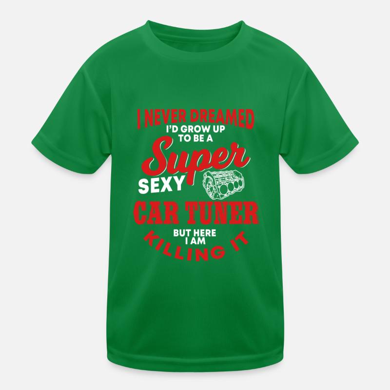Funny Car Tuner Design Kids Functional T-Shirt
