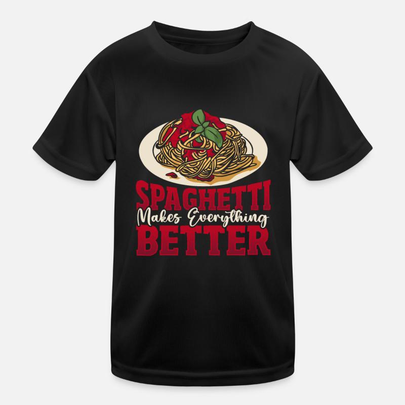 Spaghetti Makes Everything Better Italian Pasta Kids Functional T-Shirt