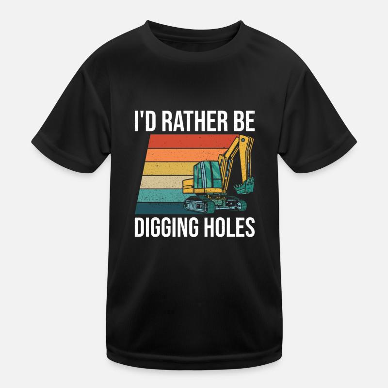 Bagger Baggerfahrer Baggern - Kinder Funktions-T-Shirt - Schwarz