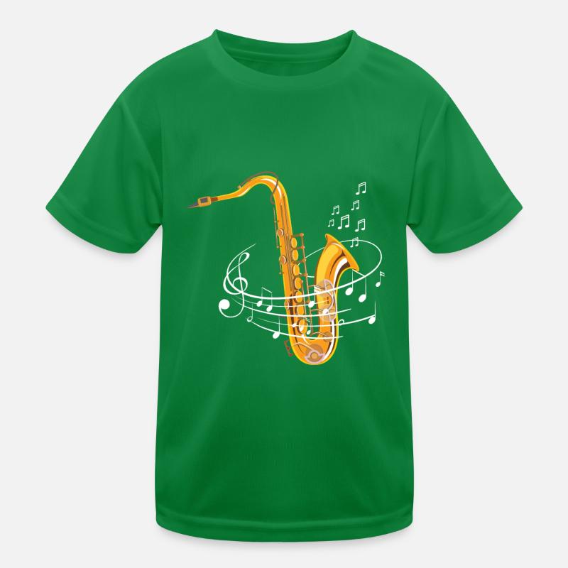 Saxophonist Colorful Music Notes For Saxophone Pla Kinder Funktions-T-Shirt
