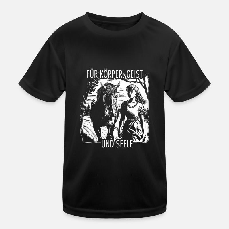 Für Körper, Geist und Seele Pferde Kinder Funktions-T-Shirt