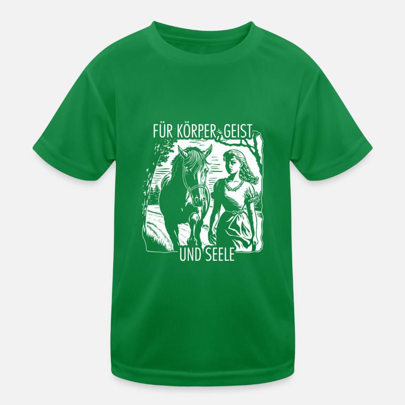 Für Körper, Geist und Seele Pferde Kinder Funktions-T-Shirt