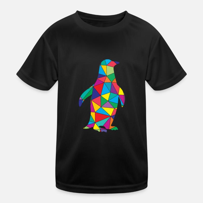 Low Poly Penguin Géométrie Pingouin T-shirt sport Enfant