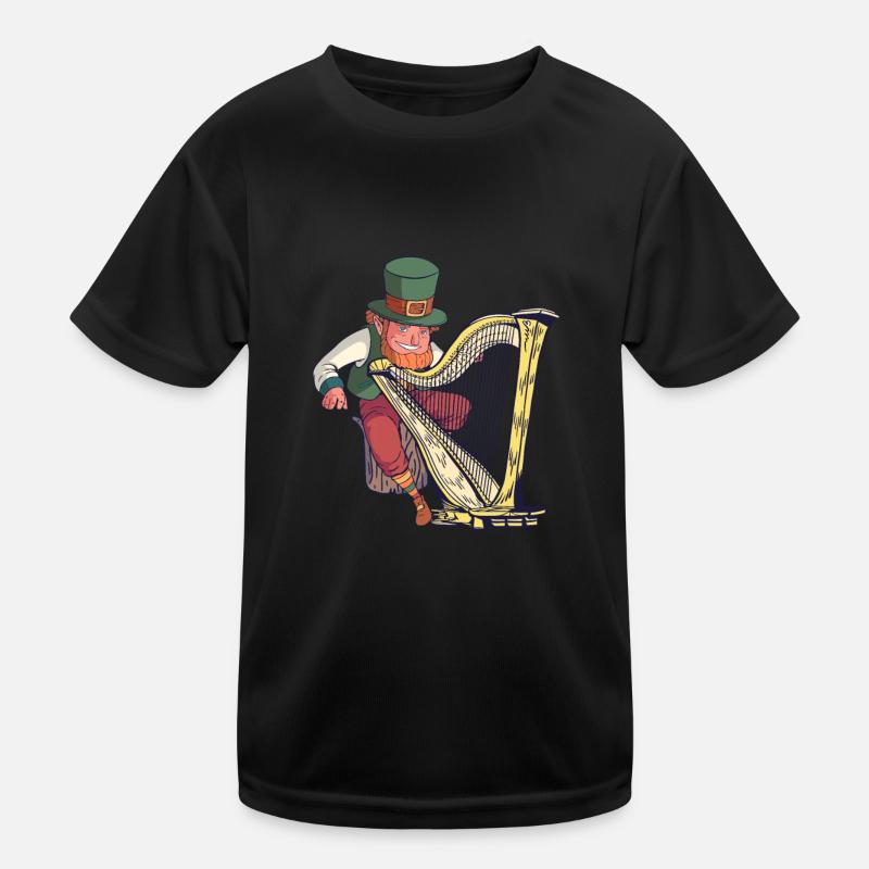 Leprechaun joue de la harpe - Saint-Patrick T-shirt sport Enfant