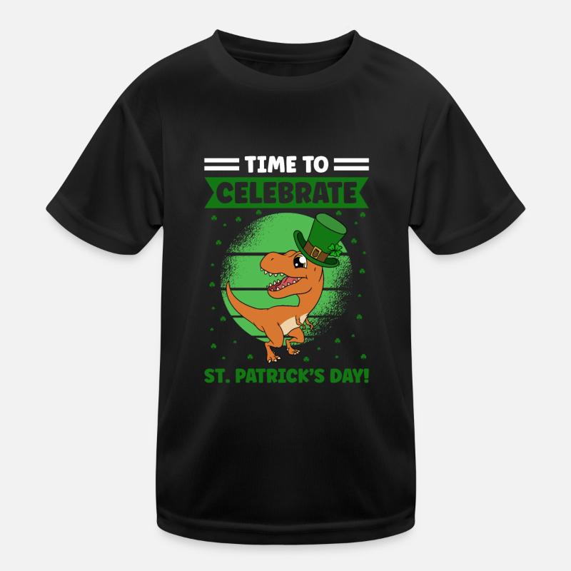 Dinosaurier St. Patrick's Day Dino Kinder Funktions-T-Shirt