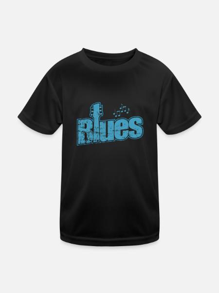 Blues Musik Chicago Blues Trompete - Kinder Funktions-T-Shirt - Schwarz - Vorne