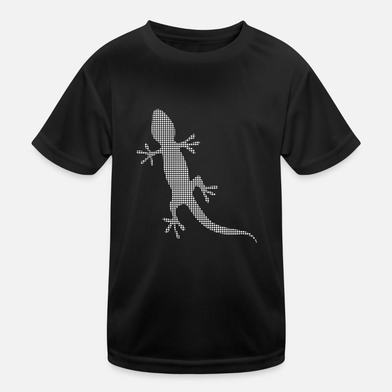 Eidechse - Kinder Funktions-T-Shirt - Schwarz