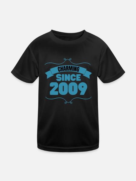 14. Geburtstags Party Geschenk Charmant seit 2009 - Kinder Funktions-T-Shirt - Schwarz - Vorne
