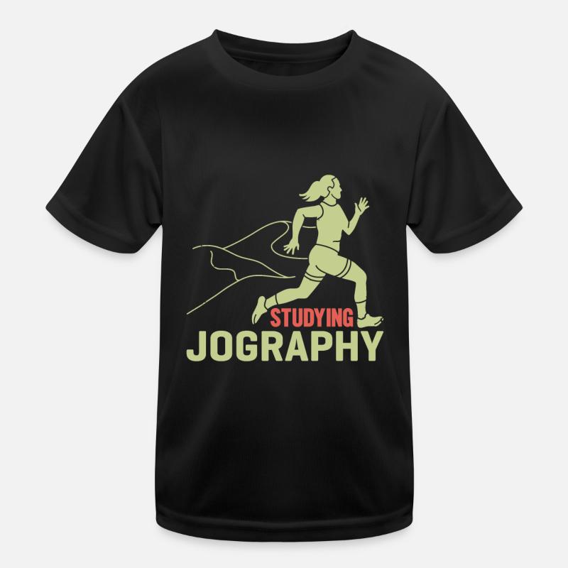 Marathon Runners Run Studying Jography Kids Functional T-Shirt