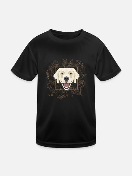 Goldener Hund Golden Retriever - Kinder Funktions-T-Shirt - Schwarz - Vorne