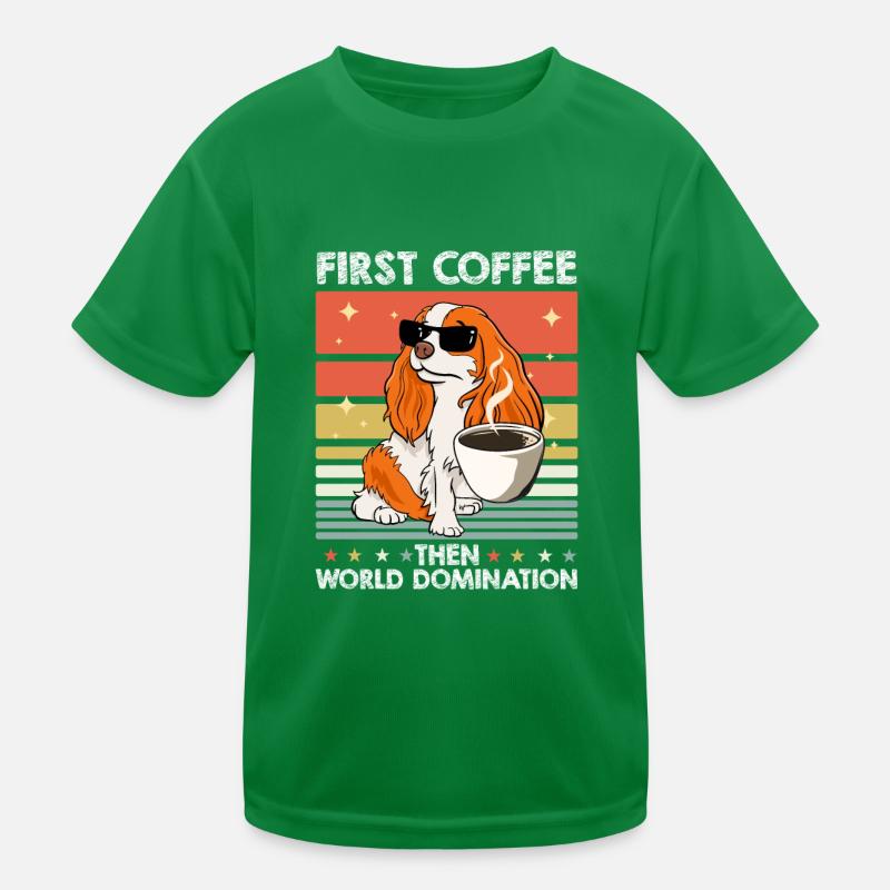 King Charles Cavalier Sonnenbrille Kaffee Kinder Funktions-T-Shirt
