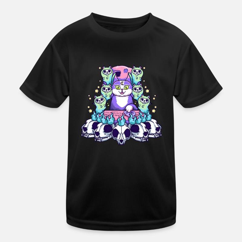 Kawaii Pastel Goth Scary Occult Cat Satan Kinder Funktions-T-Shirt