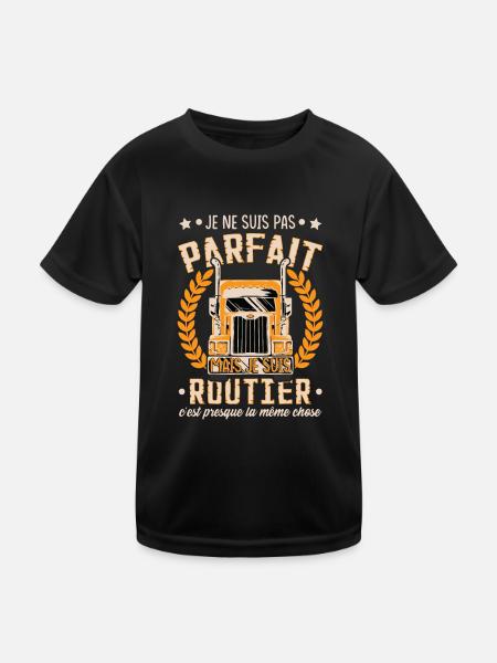 Camionneur Routier Camion - T-shirt sport Enfant - noir - Devant