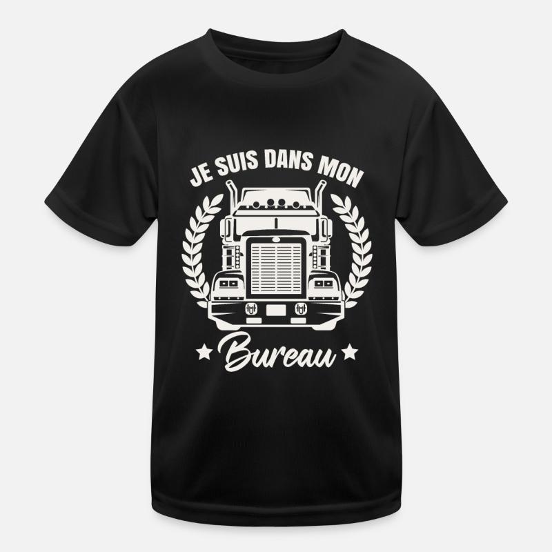 Je Suis Dans Mon Bureau - T-shirt sport Enfant - noir