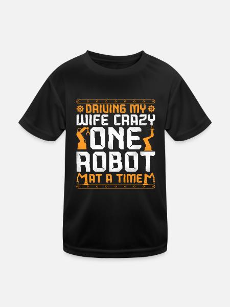 Femme de l’ingénieur en robotique robotique - T-shirt sport Enfant - noir - Devant
