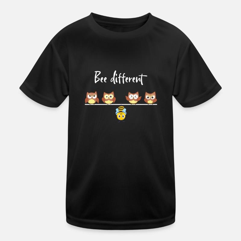 Bee Different Autism Hanging Bee With Owl Bee Kids Functional T-Shirt