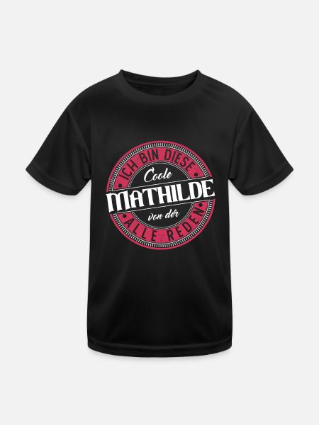 Mathilde Geschenkidee Geschenk Geburtstag - Kinder Funktions-T-Shirt - Schwarz - Vorne
